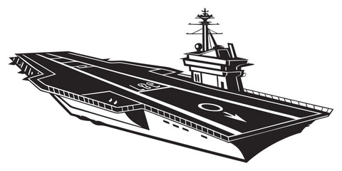 a large aircraft carrier on the ocean Vector © Jahid