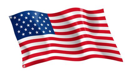 Obraz premium Vivid digital illustration of a dynamically waving United States national banner