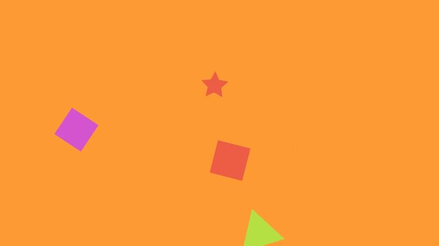 Motion graphics of a colorful countdown timer from ten to one on an orange background