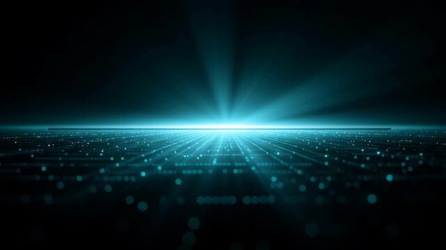 Abstract technology big background digital flow office block ai server system network business computer car design pattern glowing horizon of data grid with flowing light and subtle office modern