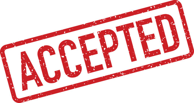 This is a red rubber stamp displaying the word ACCEPTED in a clear rectangular outline