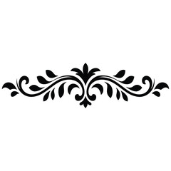 Fototapeta premium Abstract floral design element with decorative flowers leaves and ornamental swirl vector illustration