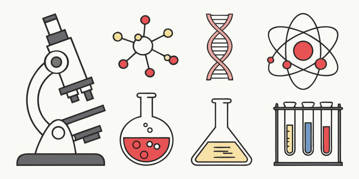 science equipment and symbols Vector