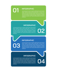 Fototapeta na wymiar 4 Steps Vertical Speech Bubble Infographic for Business Communication. Vector illustration.