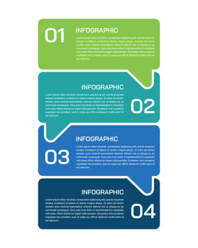 4 Steps Vertical Speech Bubble Infographic for Business Communication. Vector illustration.