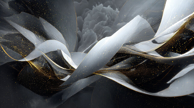 Elegant Abstract Gold and Silver Waves