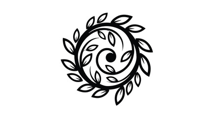 Obraz premium Abstract foliage spiral design illustration