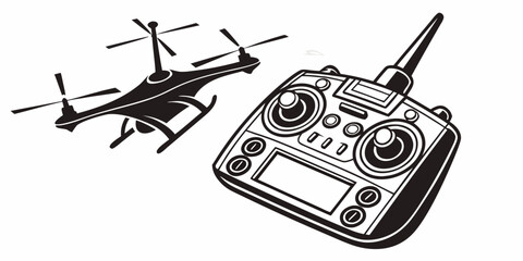 a remote control helicopter with a controller Vector © Mithila