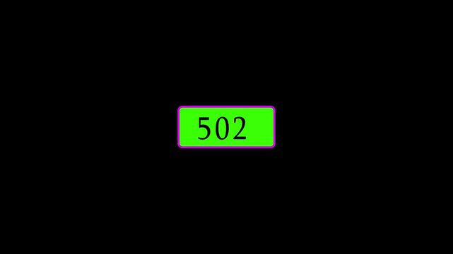 Bright Green Rectangular Sign with White Number 301 and Purple Border on Black image photo