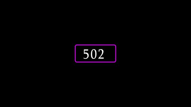 Number 301 displayed in a rounded rectangle with a neon purple border on a black background numeral digit
