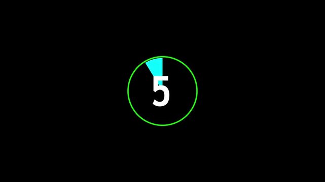White number 7 inside a bright green circle on a black background numeral digit