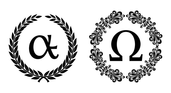 Set of 2 Greek alphabet symbols vector