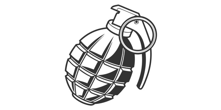 a hand grenade with a pin and safety lever Vector