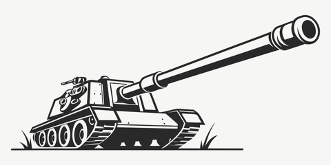 Fototapeta premium a large military tank with a long barrel cannon Vector