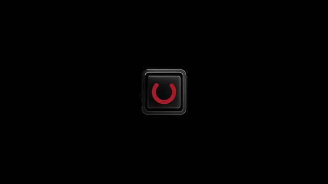 Red horseshoe icon with metallic sheen and glowing outline on black background symbol logo