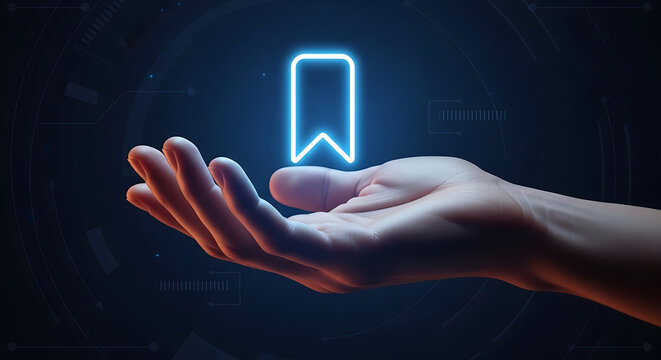 Digital bookmark icon for information saving and organization
