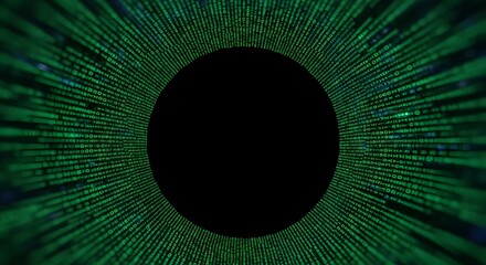 Fototapeta premium Abstract digital tunnel made of binary code stream
