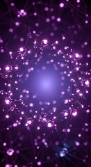 Obraz premium Abstract neural network connection with glowing purple spheres