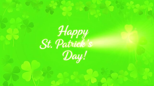 St patrick's day green background with shamrocks and happy wishes