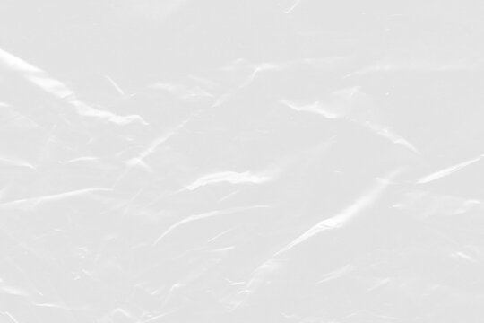 Sweeping creased polyethylene sheet. Blank PNG object with no background. Realistic glossy clear plastic layer. Excellent for industrial product mockup graphic overlays. 