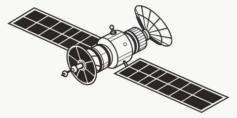 a satellite with solar panels and a dish antenna Vector © Jannati