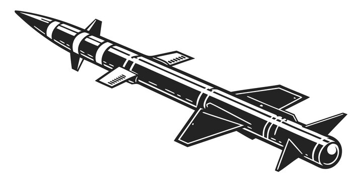 a missile with fins and guidance system Vector