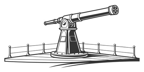 a large naval gun mounted on a deck Vector © Jannati