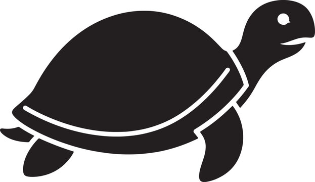 Turtle icon illustration with white outline on white background
