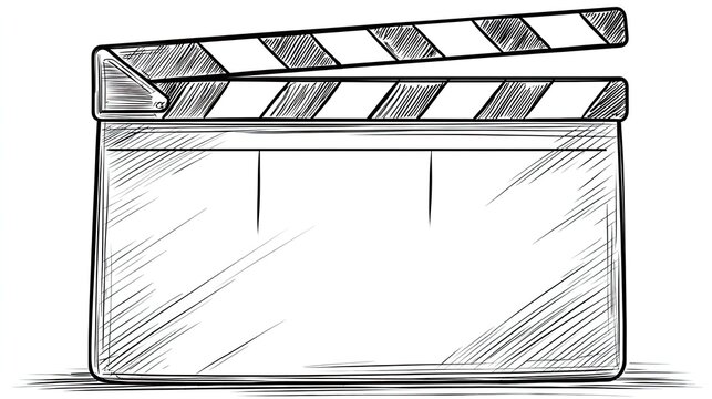 Film clapperboard illustration cinematic concept on white background