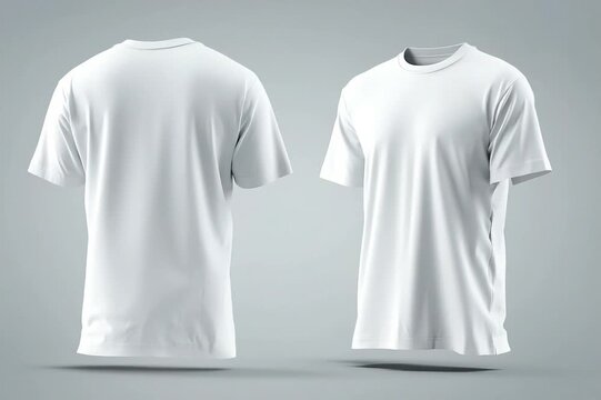 Mock up of blank white T shirt with an isolated white background 