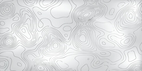 Soft monochrome terrain texture, flowing white land elevation curves over smooth gray background. © MOH