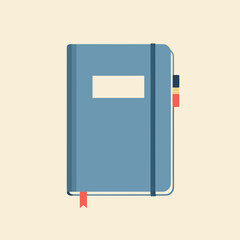 Stunning blue journal with colorful bookmarks and elastic closure