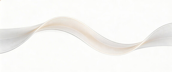 Obraz premium Abstract wavy ribbon-like shape with transparent and flowing form. Soft, elegant, and modern geometric design, suitable for decorative or graphic elements.