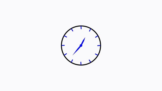 Animated clock. White watch. Concept of time, deadline.