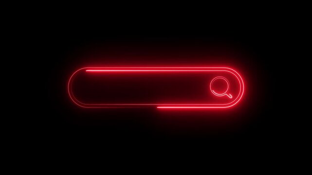 Browser or web page with a search box for internet searching with black background. Motion graphics. concept. animation. 4k video