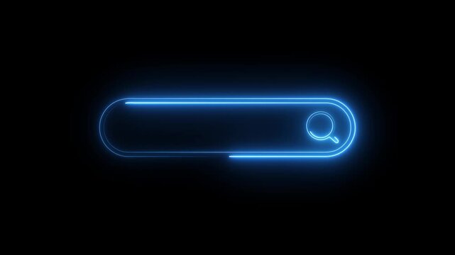 Browser or web page with a search box for internet searching with black background. Motion graphics. concept. animation. 4k video