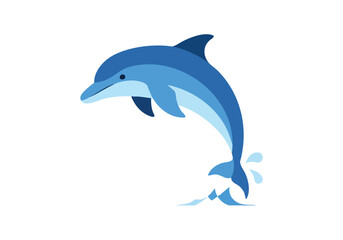 Obraz premium Leaping Blue Dolphin Illustration A Symbol of Joy and Freedom in the Ocean