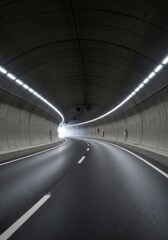 Obraz premium Tunnel Vision - A Roadway Through Darkness Towards the Light.