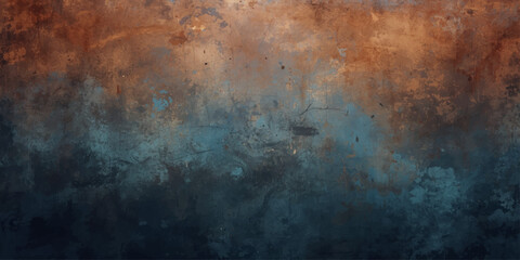 Obraz premium A grungy, aged dark brown rusty metal surface features a rough, textured vintage paint pattern, creating an antique design perfect for a dirty industrial backdrop or wall art wallpaper