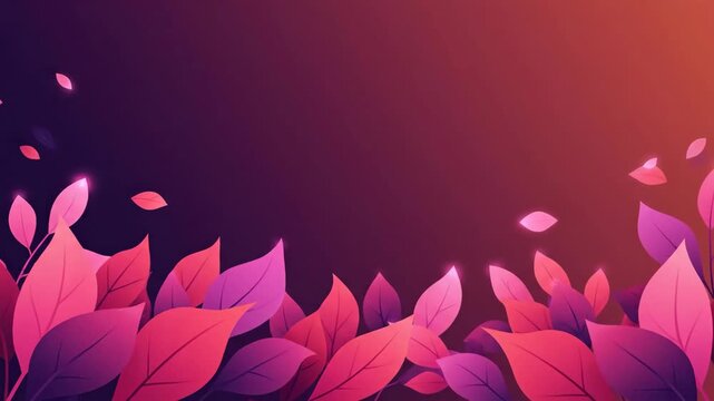 Vibrant gradient backdrop with colorful falling leaves, perfect for seasonal or nature-themed designs and presentations