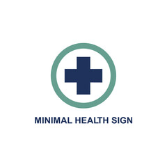 Fototapeta premium Minimalist Medical Cross Health Care Sign