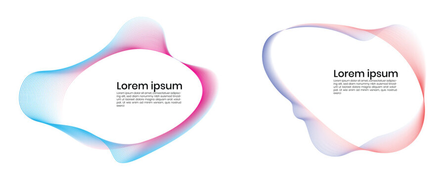 Vibrant abstract shapes with placeholder text