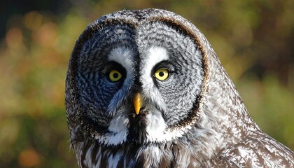 Obraz premium A close-up of a bird with distinctive yellow eyes and mottled feathers (1)
