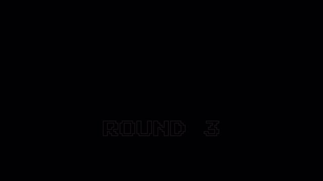 Pixel Retro Gaming 8 Bit Round 3 Text Animation on Alpha Channel with Flicker and Zoom Effect for Arcade Video Games 4k video animation seamless loop transparent background alpha channel