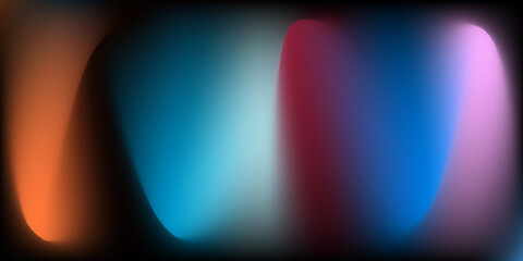 Dark Abstract Background with Glowing Neon- Like Blurs of Orange Blue and Pink image photo