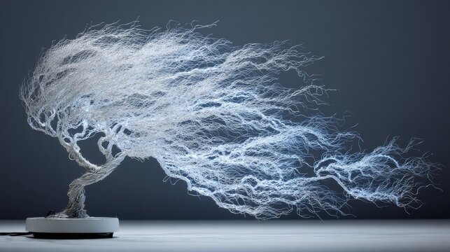 Abstract electrical energy flowing like branches