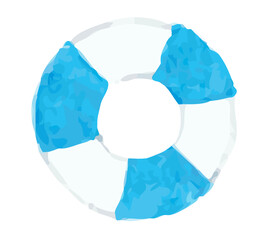 浮き輪のイラスト｜夏 海 プール 水彩風 © yodesign