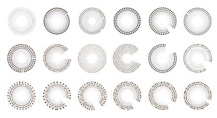 Abstract Circular Patterns: Dotted Geometric Designs in Grey Tones