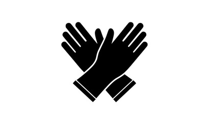 Fototapeta premium Crossed Gloves Silhouette Clothing Accessory Vector Illustration