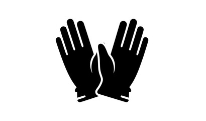 Obraz premium Winter Gloves Silhouette Simple Clothing Accessory Vector Icon